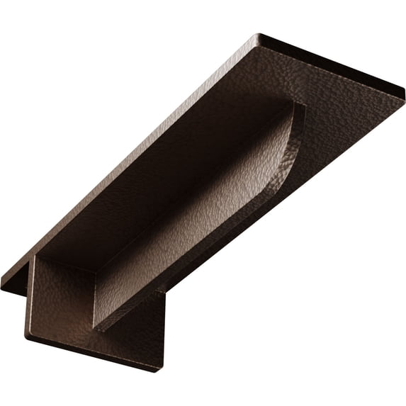 Ekena Millwork 3"W x 10"D x 2"H Heaton Hidden Support Steel Bracket w/ 6" Support Depth, Hammered Dark Bronze