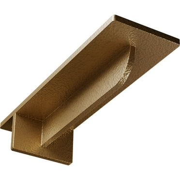 Ekena Millwork 3"W x 10"D x 2"H Heaton Hidden Support Steel Bracket w/ 6" Support Depth, Hammered Gold
