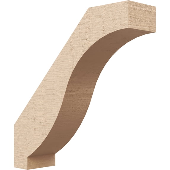 Ekena Millwork 3"W x 12"D x 12"H Baker Rough Cedar Woodgrain TimberThane Knee Brace, Primed