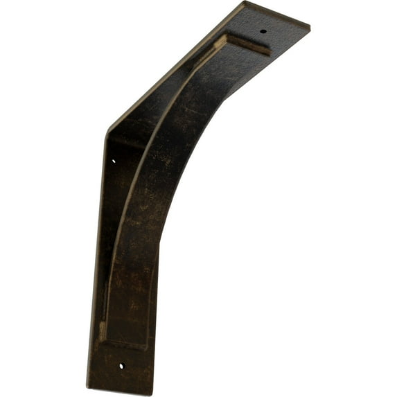 Ekena Millwork 3"W x 12"D x 12"H Morris Steel Bracket, Antiqued Brass