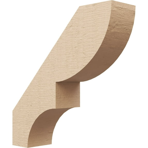 Ekena Millwork 3"W x 12"D x 12"H Ridgewood Rough Cedar Woodgrain TimberThane Knee Brace, Primed