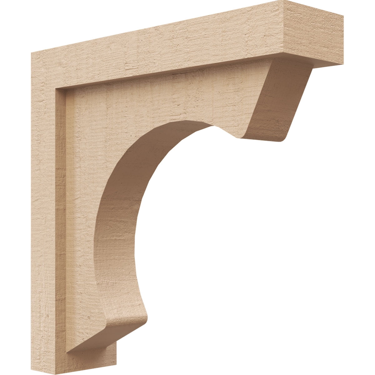 3"W x 12"D x 12"H Thin Emerson Rough Cedar Woodgrain TimberThane Corbel, Primed Tan