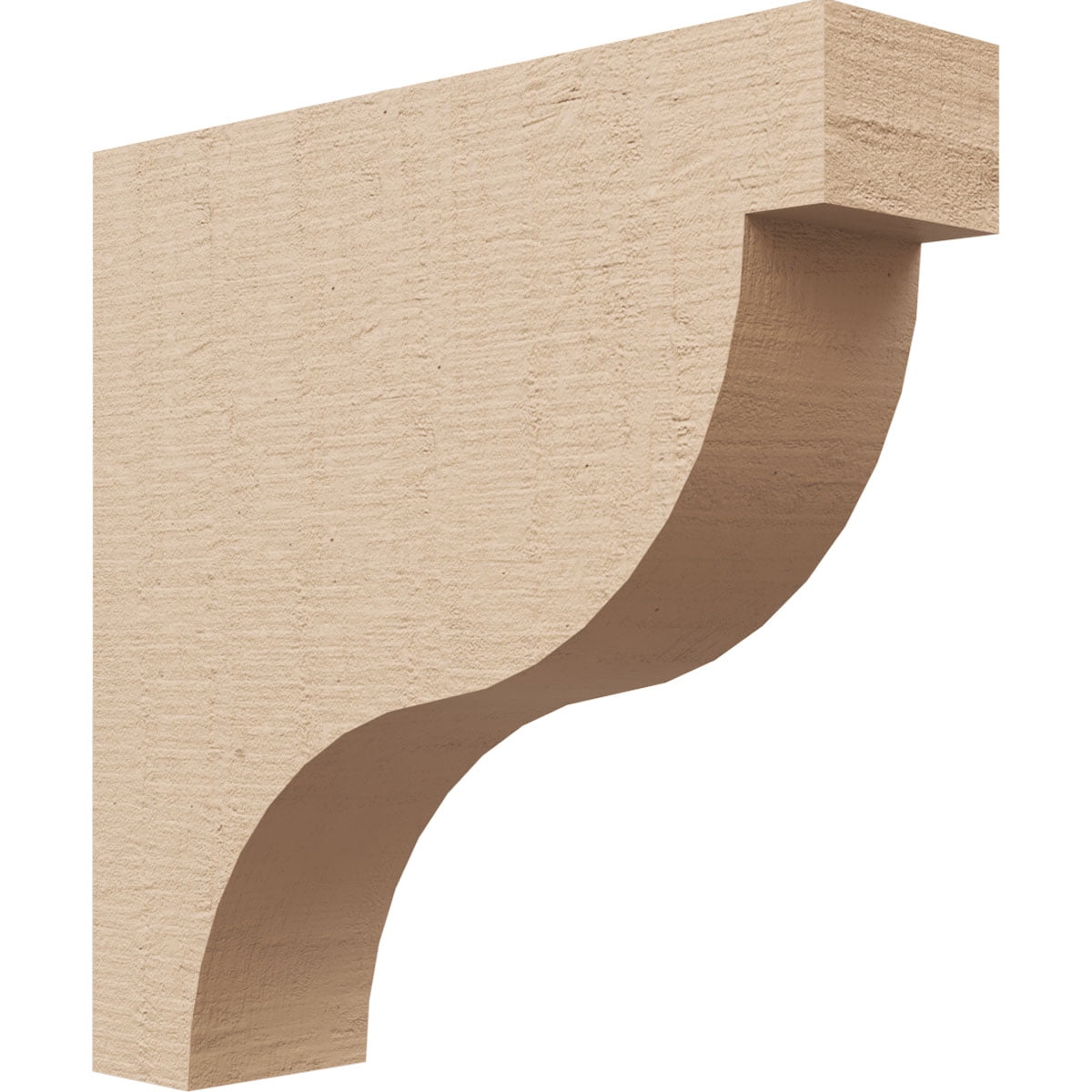 3"W x 12"D x 12"H Thin Garner Rough Cedar Woodgrain TimberThane Corbel, Primed Tan