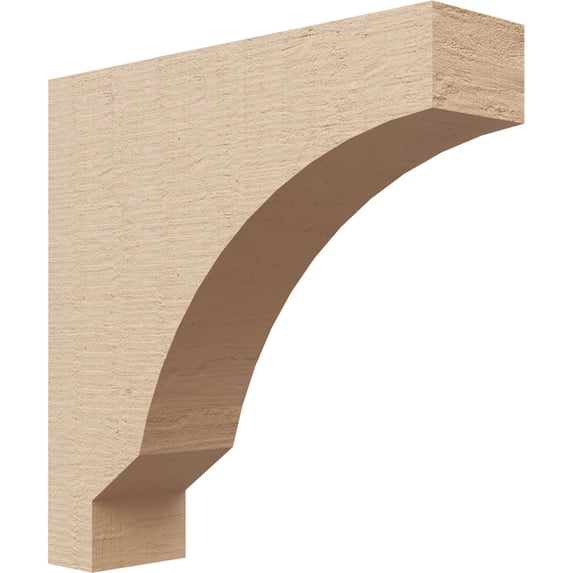 3"W x 12"D x 12"H Thin Moab Rough Cedar Woodgrain TimberThane Corbel, Primed Tan