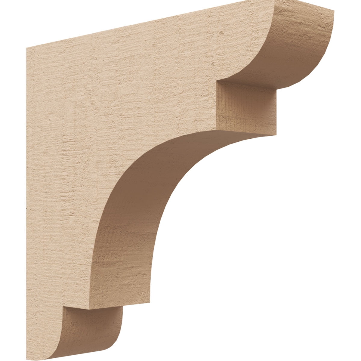 3"W x 12"D x 12"H Thin New Brighton Rough Cedar Woodgrain TimberThane Corbel, Primed Tan