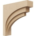 thumbnail image 1 of 3"W x 12"D x 12"H Thin Rockford Rough Cedar Woodgrain TimberThane Corbel, Primed Tan, 1 of 6