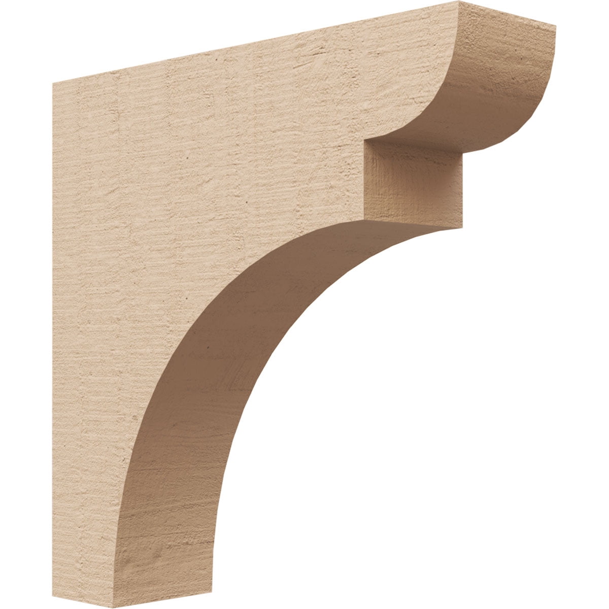 3"W x 12"D x 12"H Thin Yorktown Rough Cedar Woodgrain TimberThane Corbel, Primed Tan