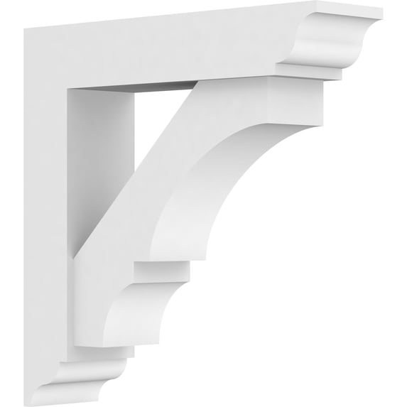 Ekena Millwork 3"W x 12"D x 12"H Standard Balboa Architectural Grade PVC Bracket With Traditional Ends