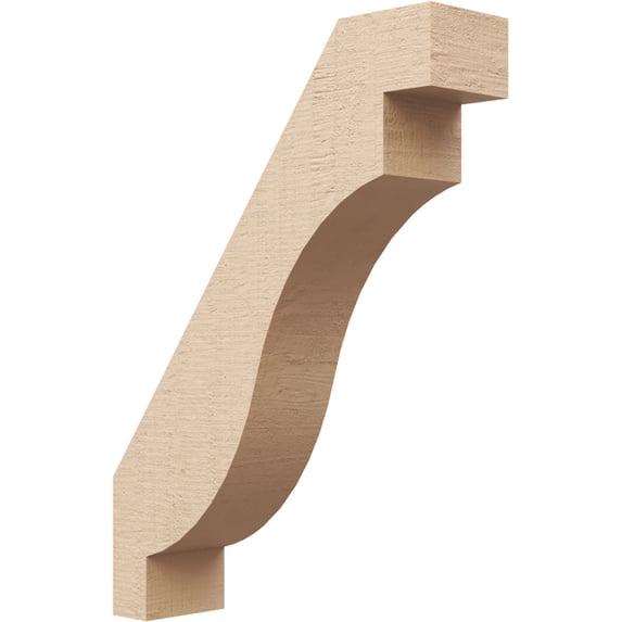 Ekena Millwork 3"W x 12"D x 16"H Copenhagen Rough Cedar Woodgrain TimberThane Knee Brace, Primed