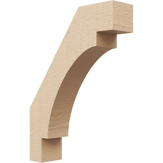 Ekena Millwork 3"W x 12"D x 16"H Merced Rough Cedar Woodgrain TimberThane Knee Brace, Primed