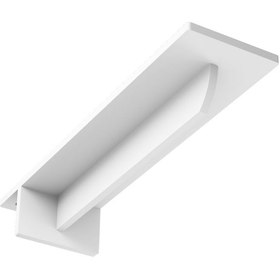 Ekena Millwork 3"W x 12"D x 2"H Heaton Hidden Support Steel Bracket w/ 8" Support Depth, White Primer