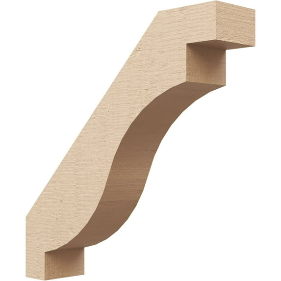 Ekena Millwork 3"W x 14"D x 14"H Copenhagen Rough Cedar Woodgrain TimberThane Knee Brace, Primed