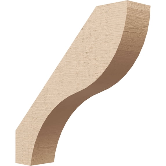 Ekena Millwork 3"W x 14"D x 14"H Geneva Rough Cedar Woodgrain TimberThane Knee Brace, Primed