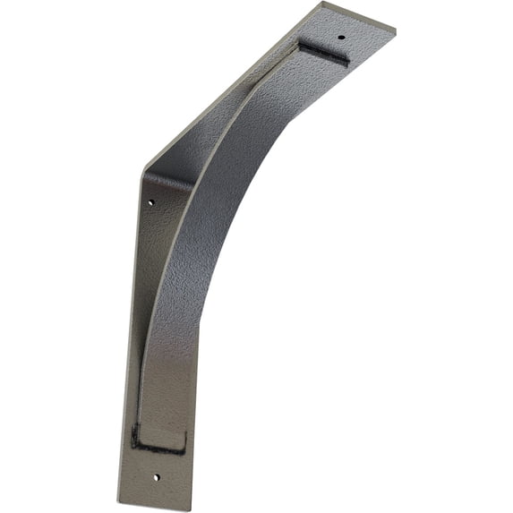 Ekena Millwork 3"W x 14"D x 14"H Morris Steel Bracket, Hammered Silver