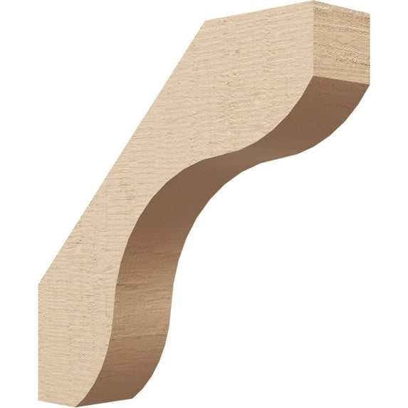 Ekena Millwork 3"W x 14"D x 14"H Stanfield Rough Cedar Woodgrain TimberThane Knee Brace, Primed