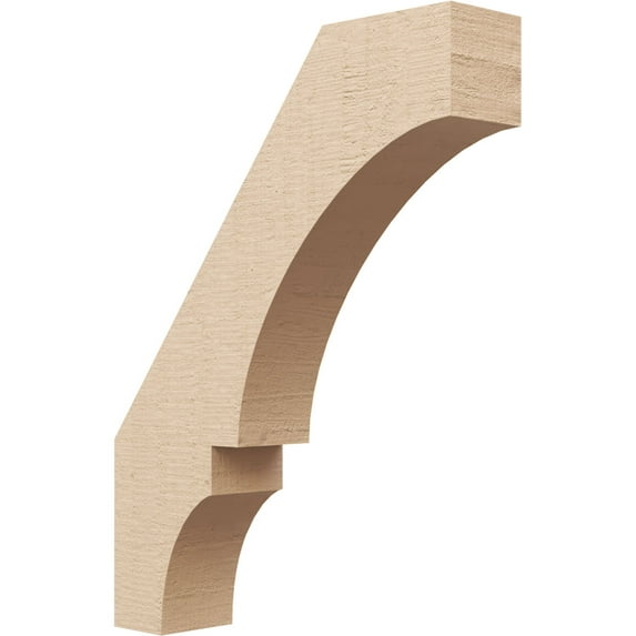 Ekena Millwork 3"W x 14"D x 18"H Balboa Rough Cedar Woodgrain TimberThane Knee Brace, Primed