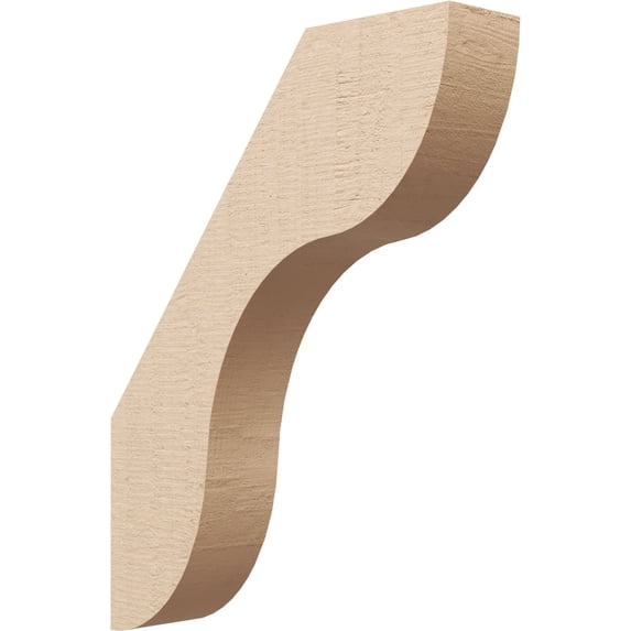 Ekena Millwork 3"W x 14"D x 18"H Carmel Rough Cedar Woodgrain TimberThane Knee Brace, Primed