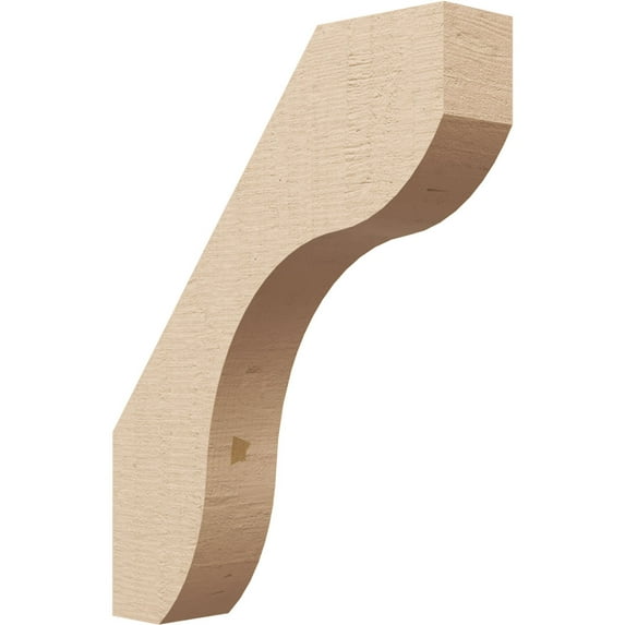 Ekena Millwork 3"W x 14"D x 18"H Stanfield Rough Cedar Woodgrain TimberThane Knee Brace, Primed