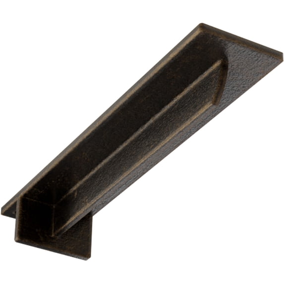 Ekena Millwork 3"W x 14"D x 2"H Heaton Hidden Support Steel Bracket w/ 10" Support Depth, Antiqued Brass
