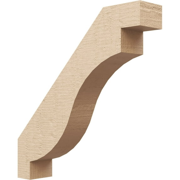 Ekena Millwork 3"W x 16"D x 16"H Copenhagen Rough Cedar Woodgrain TimberThane Knee Brace, Primed