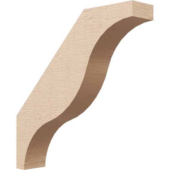 Ekena Millwork 3"W x 16"D x 16"H Funston Rough Cedar Woodgrain TimberThane Knee Brace, Primed