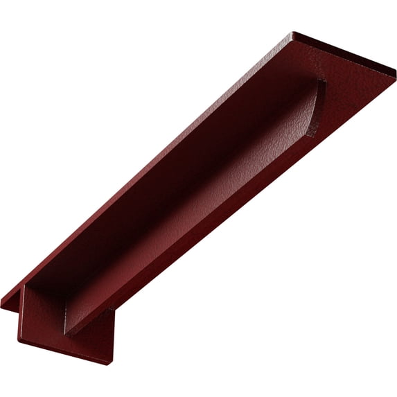 Ekena Millwork 3"W x 16"D x 2"H Heaton Hidden Support Steel Bracket w/ 12" Support Depth, Hammered Bright Red