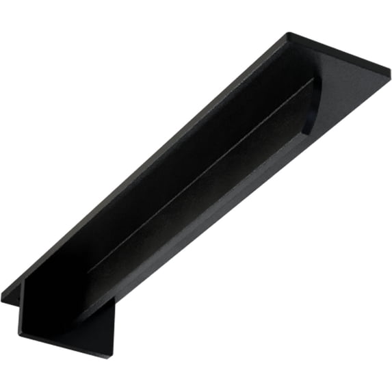 Ekena Millwork 3"W x 16"D x 2"H Heaton Hidden Support Steel Bracket w/ 12" Support Depth, Powder Coated Black