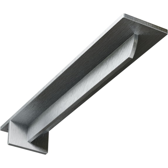 Ekena Millwork 3"W x 16"D x 2"H Heaton Hidden Support Steel Bracket w/ 12" Support Depth, Unfinished