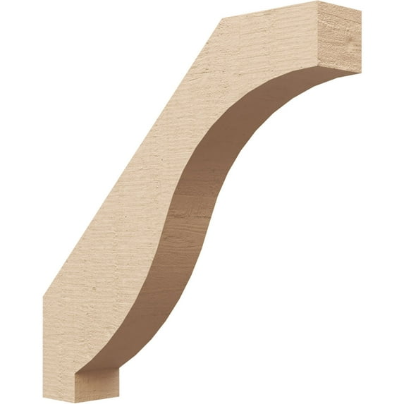 Ekena Millwork 3"W x 18"D x 18"H Baker Rough Cedar Woodgrain TimberThane Knee Brace, Primed