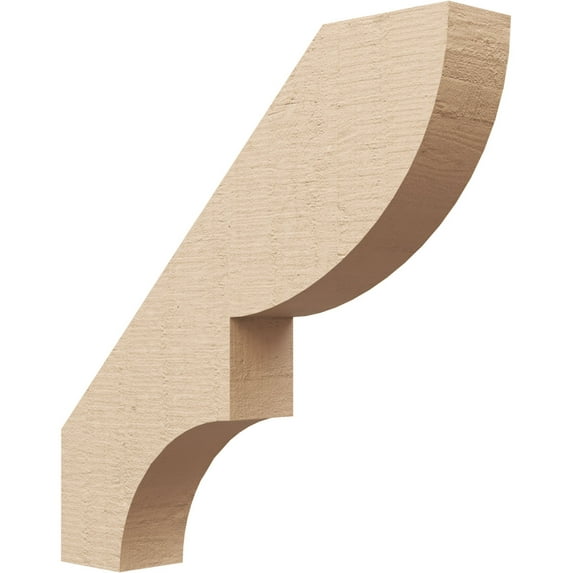 Ekena Millwork 3"W x 18"D x 18"H Ridgewood Rough Cedar Woodgrain TimberThane Knee Brace, Primed
