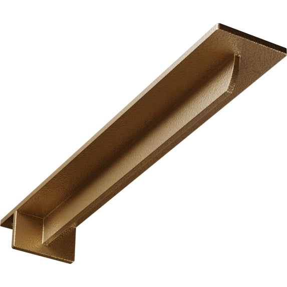 Ekena Millwork 3"W x 18"D x 2"H Heaton Hidden Support Steel Bracket w/ 14" Support Depth, Hammered Gold