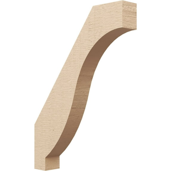 Ekena Millwork 3"W x 18"D x 24"H Baker Rough Cedar Woodgrain TimberThane Knee Brace, Primed