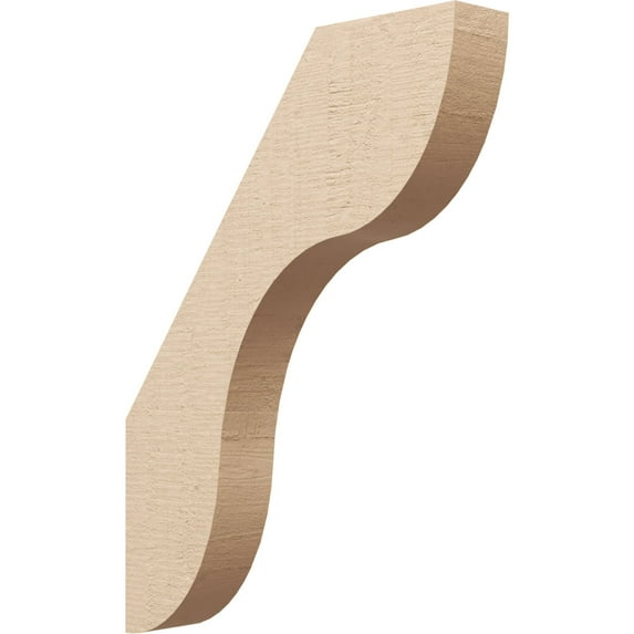 Ekena Millwork 3"W x 18"D x 24"H Carmel Rough Cedar Woodgrain TimberThane Knee Brace, Primed