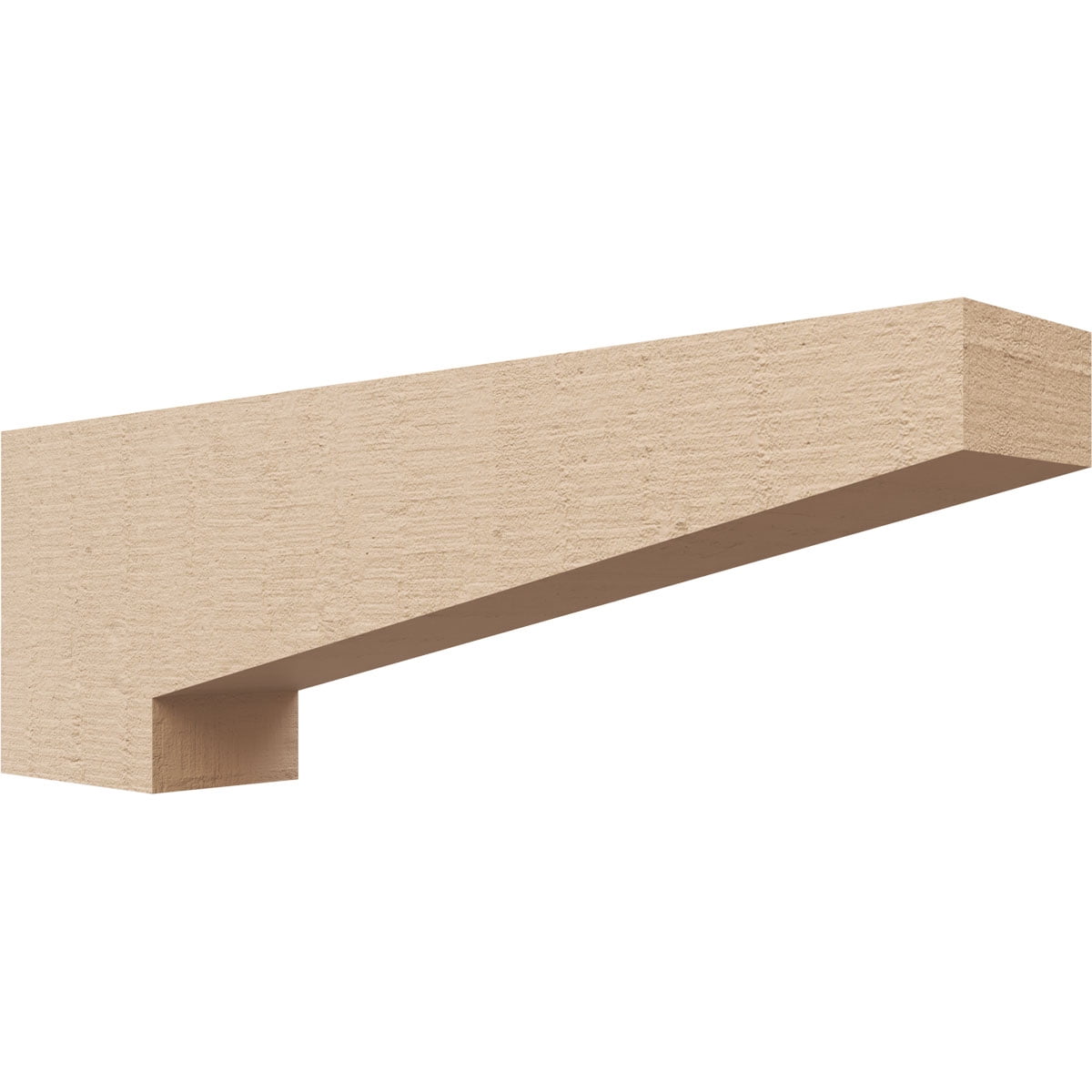 3"W x 18"D x 6"H Thin Clemmons Rough Cedar Woodgrain TimberThane Corbel, Primed Tan