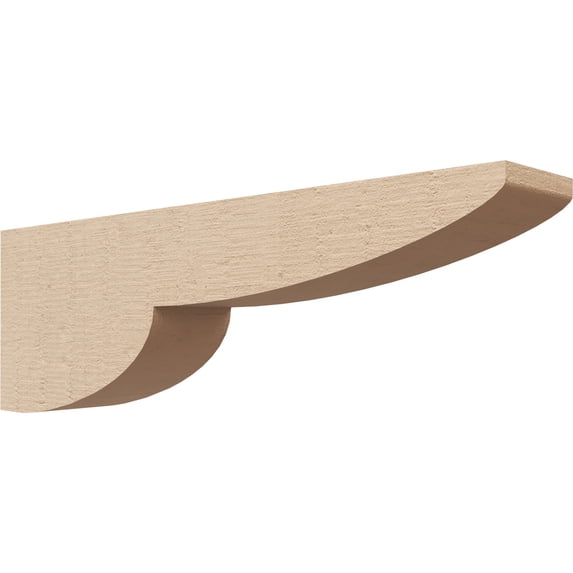 3"W x 18"D x 6"H Thin Crestline Rough Cedar Woodgrain TimberThane Corbel, Primed Tan