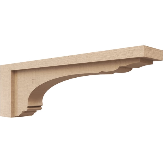3"W x 18"D x 6"H Thin Warren Rough Cedar Woodgrain TimberThane Corbel, Primed Tan