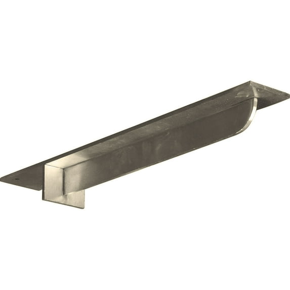 Ekena Millwork 3"W x 20"D x 2"H Heaton Hidden Support Steel Bracket w/ 16" Support Depth, Stainless Steel