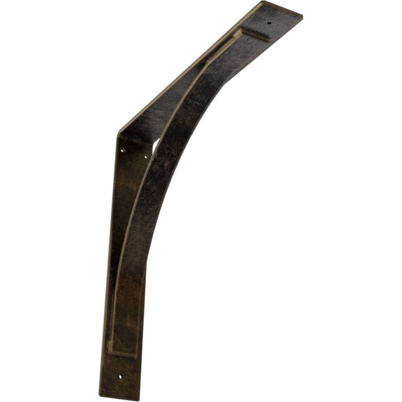 Ekena Millwork 3"W x 20"D x 20"H Morris Steel Bracket, Antiqued Pale Gold