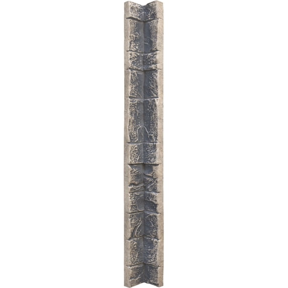 Ekena Millwork 3"W x 3"D x 48"H Universal Inside Corner for StoneWall Faux Stone Siding Panels, Linen Graphite
