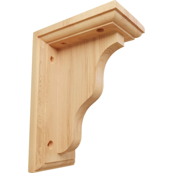 Ekena Millwork 3"W x 5"D x 7"H Hamilton Traditional Bracket, Red Oak (6-Pack)