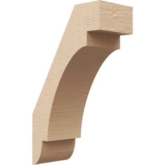 Ekena Millwork 3"W x 6"D x 10"H Aspen Rough Cedar Woodgrain TimberThane Knee Brace, Primed