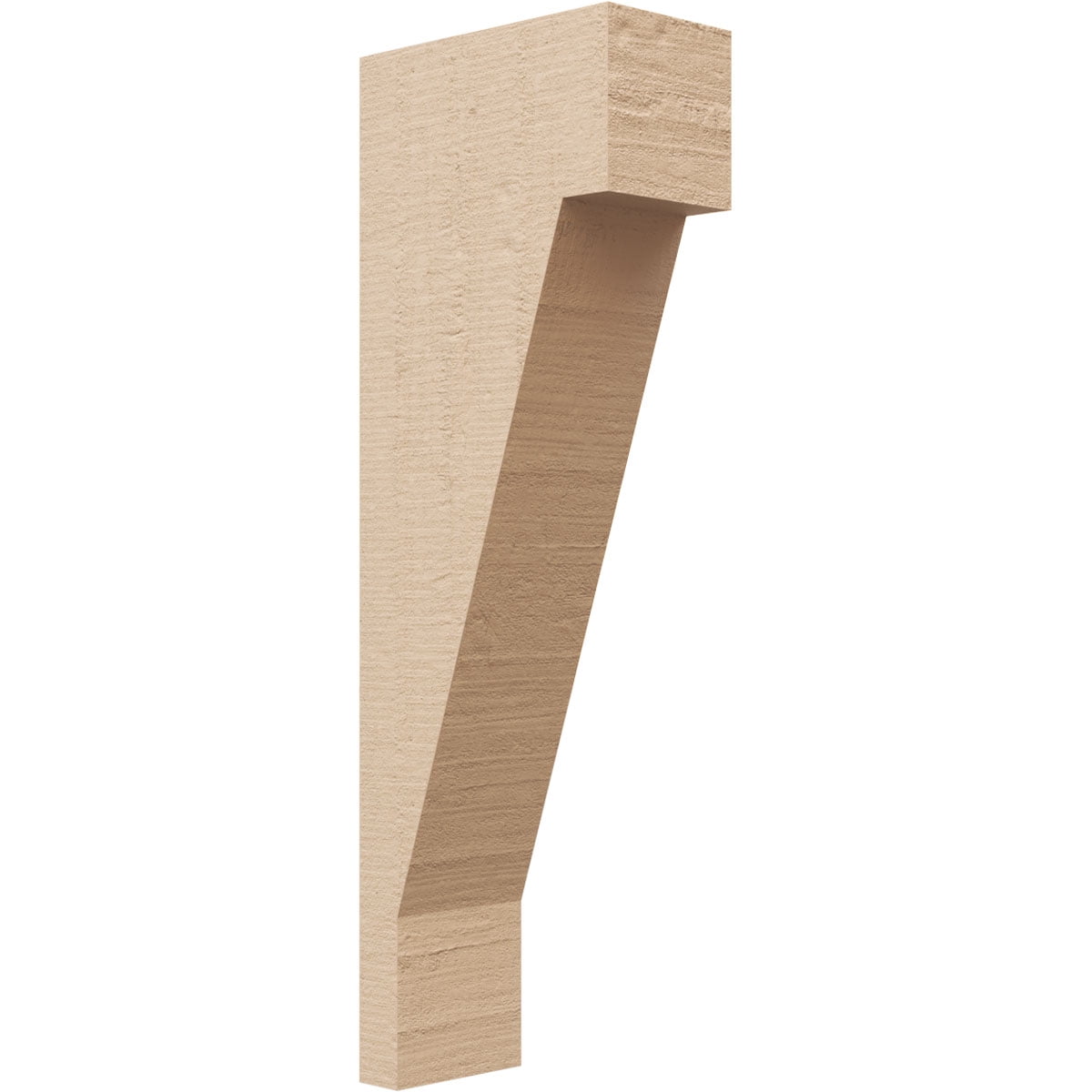 3"W x 6"D x 18"H Thin Burlington Rough Cedar Woodgrain TimberThane Corbel, Primed Tan