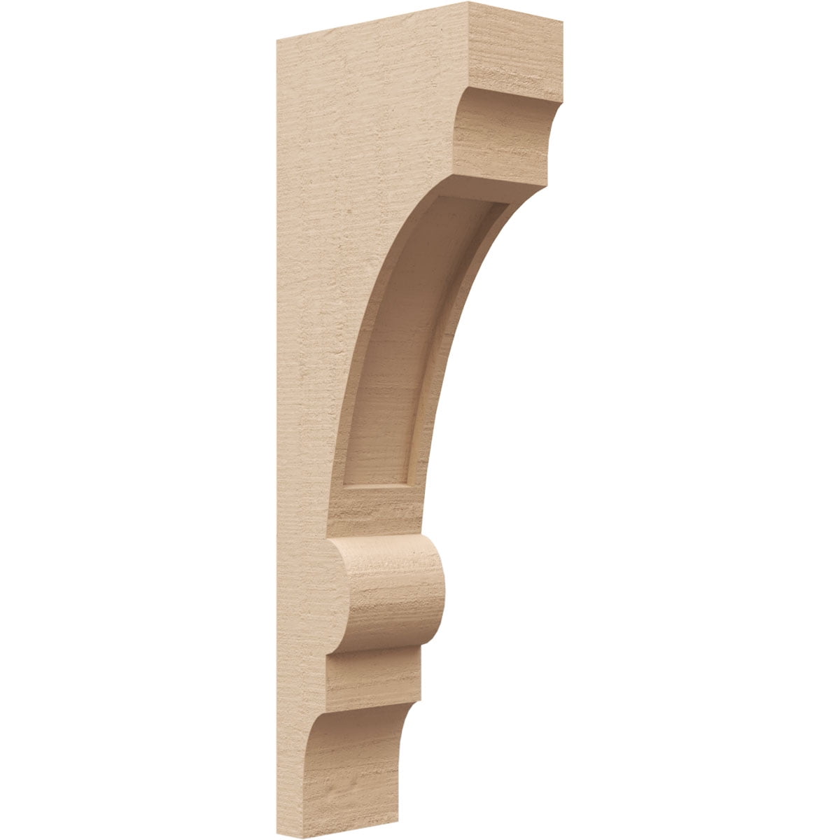 3"W x 6"D x 18"H Thin Diane Rough Cedar Woodgrain TimberThane Corbel, Primed Tan