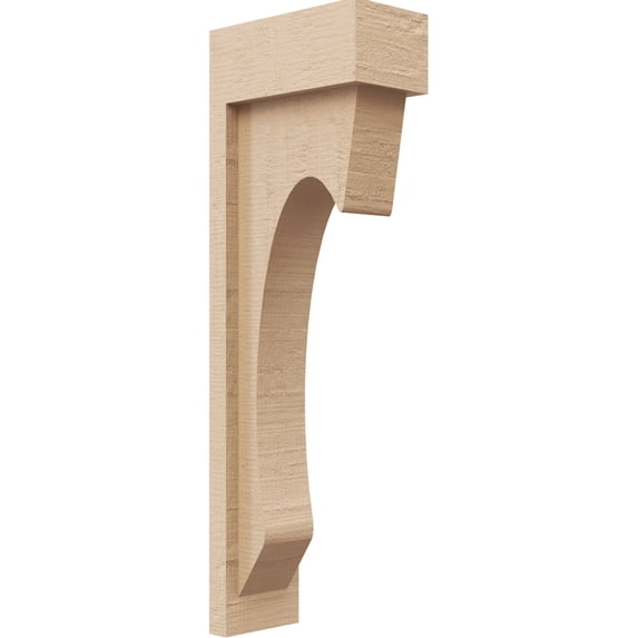 3"W x 6"D x 18"H Thin Emerson Rough Cedar Woodgrain TimberThane Corbel, Primed Tan
