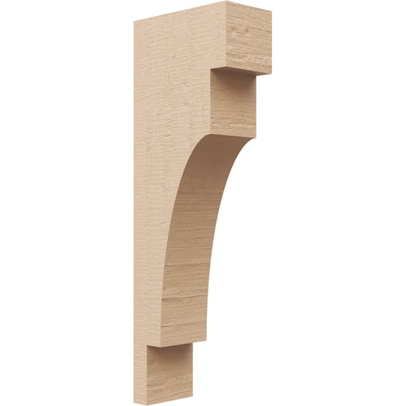 3"W x 6"D x 18"H Thin Mediterranean Rough Cedar Woodgrain TimberThane Corbel, Primed Tan