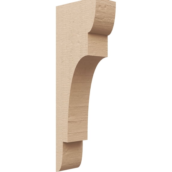 3"W x 6"D x 18"H Thin New Brighton Rough Cedar Woodgrain TimberThane Corbel, Primed Tan