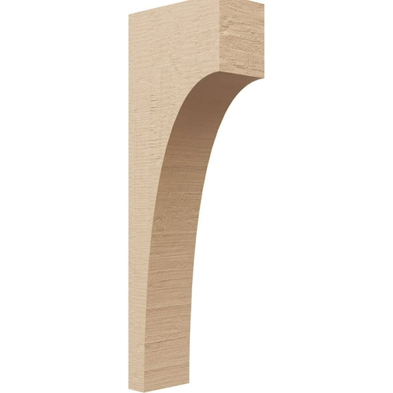 3"W x 6"D x 18"H Thin Stockport Rough Cedar Woodgrain TimberThane Corbel, Primed Tan