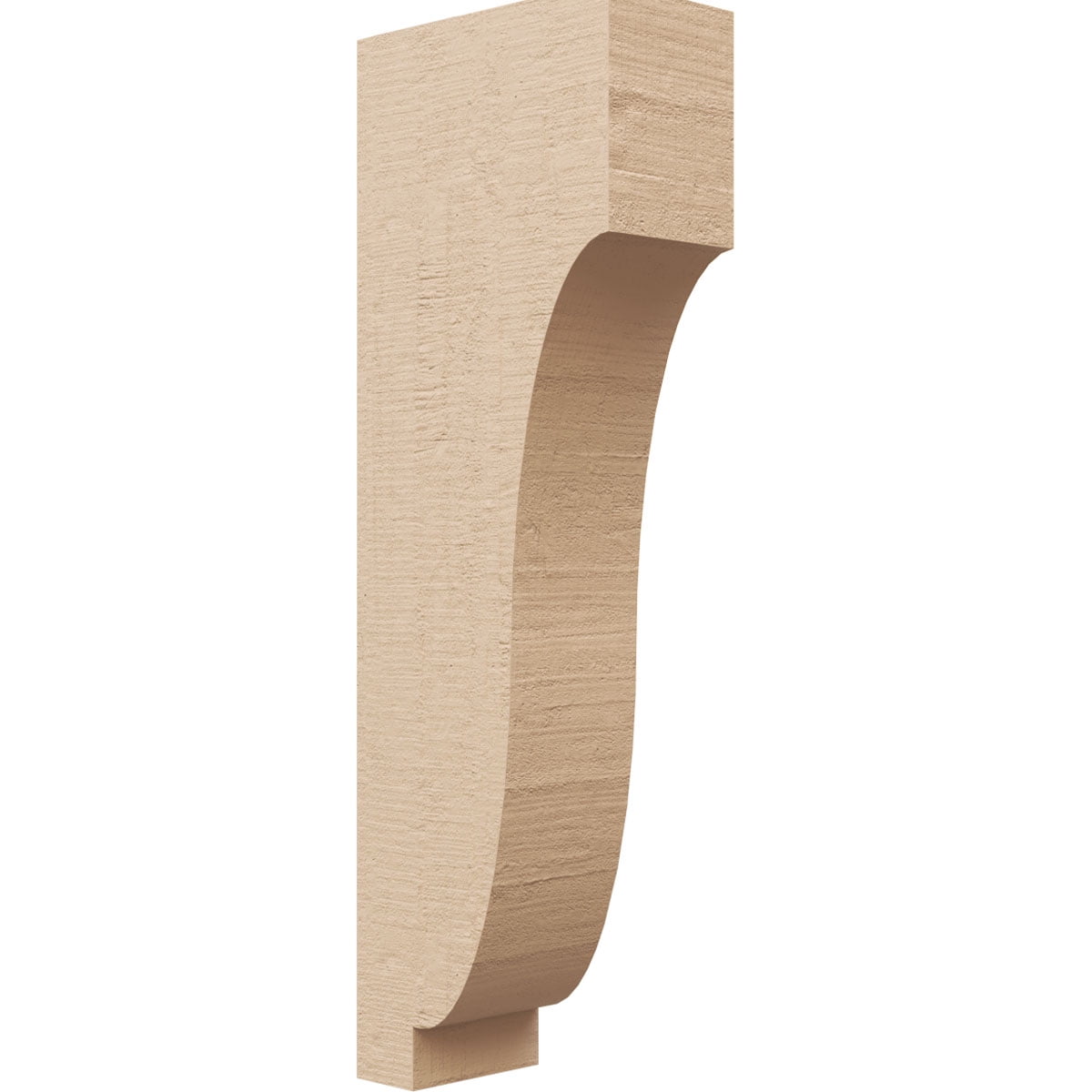 3"W x 6"D x 18"H Thin Van Buren Rough Cedar Woodgrain TimberThane Corbel, Primed Tan