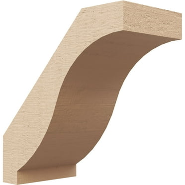 Ekena Millwork 3"W x 6"D x 6"H Baker Rough Cedar Woodgrain TimberThane Knee Brace, Primed