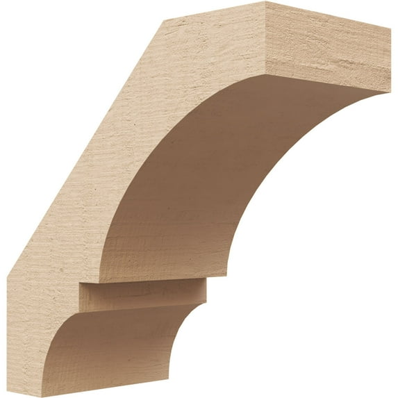 Ekena Millwork 3"W x 6"D x 6"H Balboa Rough Cedar Woodgrain TimberThane Knee Brace, Primed